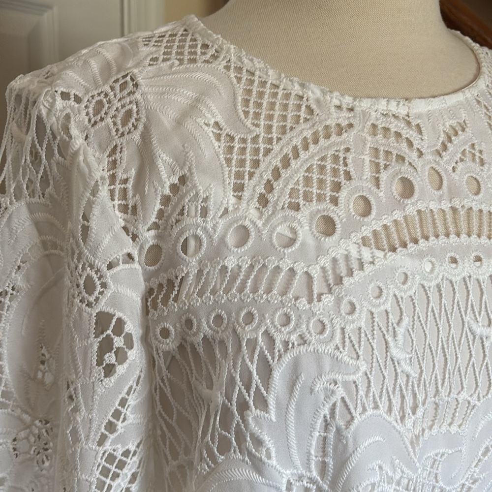 Lilly Pulitzer Oaklynn Tunic - Resort White Palms In Paradise Lace - Picture 5 of 12